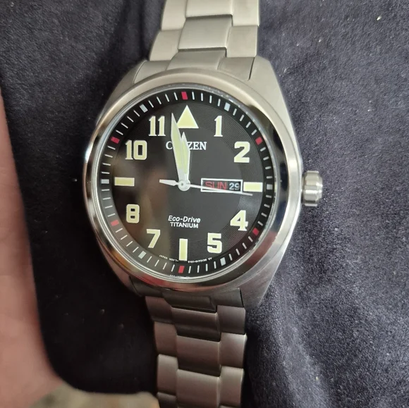 Citizen Garrison Titanium Eco Drive Watch 43mm Black Dial - Picture 11 of 13